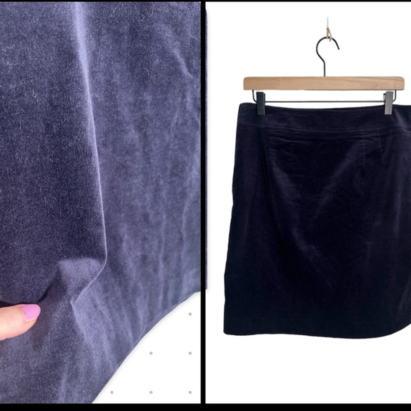 Talbots Dk Purple Velvet Skirt - Picture 1 of 9